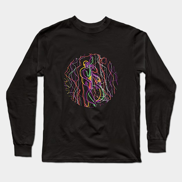 Abstract Colorful Bass Musician Long Sleeve T-Shirt by jazzworldquest